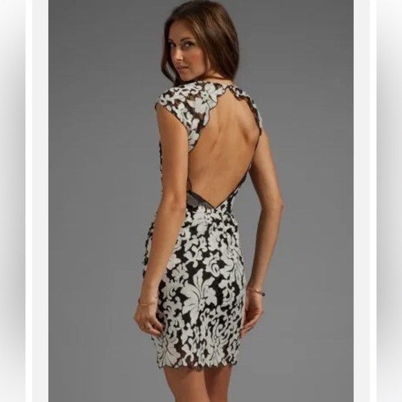 Dolce Vita Cream & Black Verie Sweetheart Open Back Lace Dress NWT! S Small - Picture 1 of 5